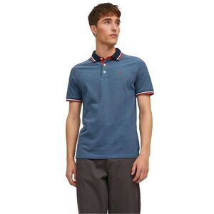 Jack And Jones Mens Slim Short-Sleeved Polo Shirt / Denim Blue